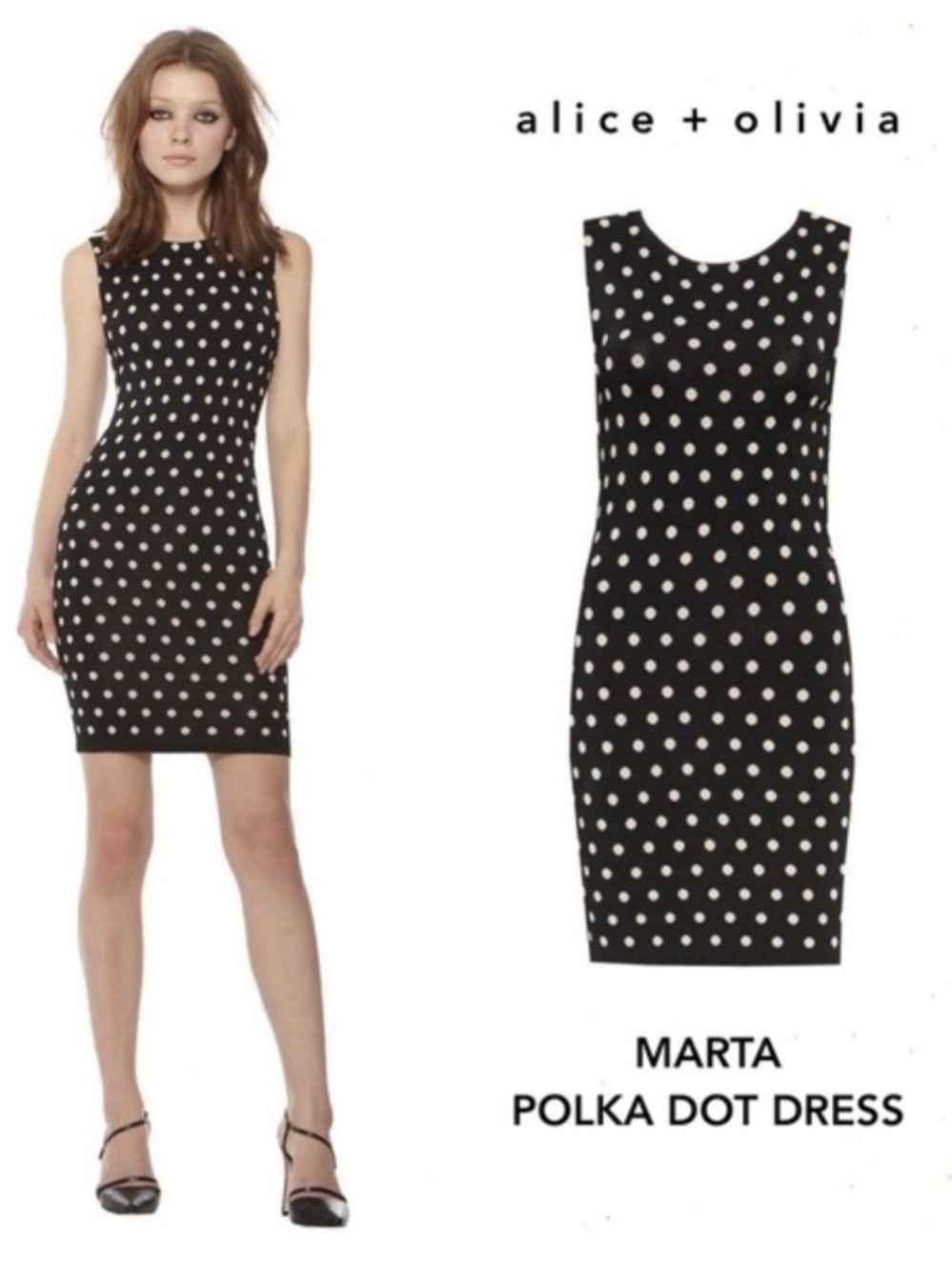alice + olivia Marta Polka Dot Stretch Dress